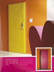 Puertas acorazada gardesa colores ext.rosa int-amarillo