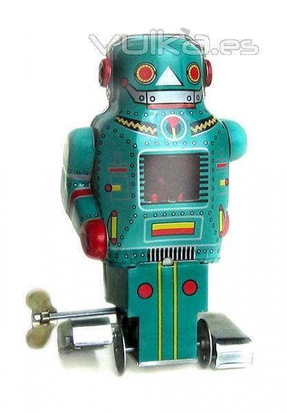 www.juguetedehojalata.com ROBOT DE HOJALATA CON MECANISMO DE CUERDA www.juguetedehojalata.com