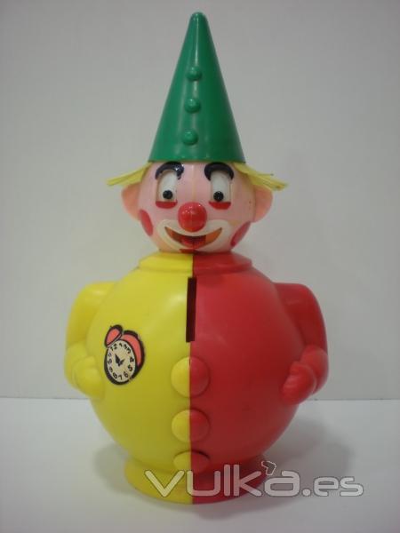 HUCHA PAYASO DE PLASTICO ORIGINAL AOS 60. www.juguetedehojalata.com C/Cartagena 14