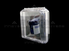 caja con film genérica de 100x100x50mm. Observe la suspención del producto dentro de la caja, estas cajas pueden ...