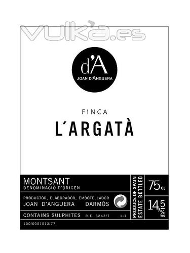 Etiqueta Finca largata DO Montsant | Cellers Joan dAnguera