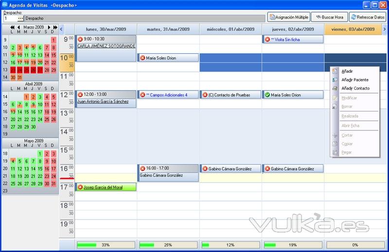 Agenda de Visitas de la aplicacin de Gestin Mdica teracat medicum