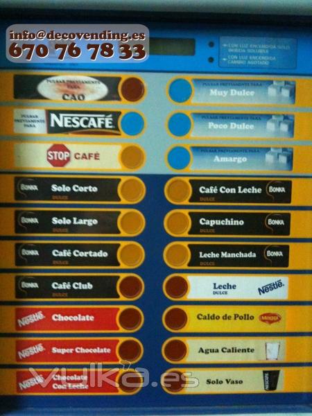 Selecciones de Café Servicio Nestle Decoastur Vending Asturias