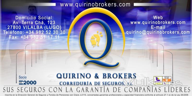 QUIRINO & BROKERS publicidad en el Pabelln Municipal de Deportes de Vilalba como colaboracin con este. 