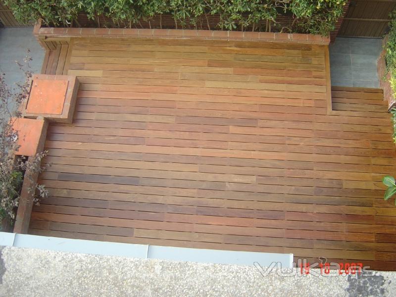 Tarima jardin en madera tropical tratada