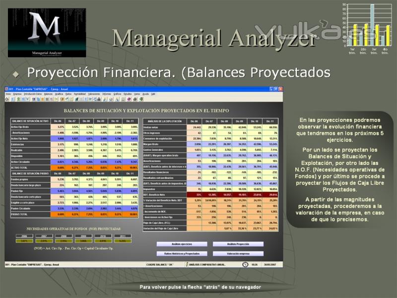 Balances Proyectados en el tiempo.