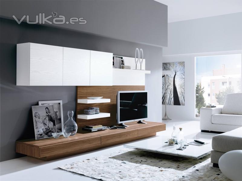 modular clever nogal con blanco