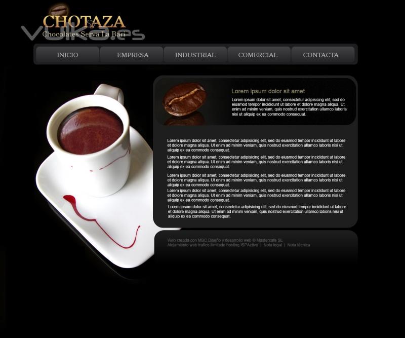 Maqueta para web de Chocolate