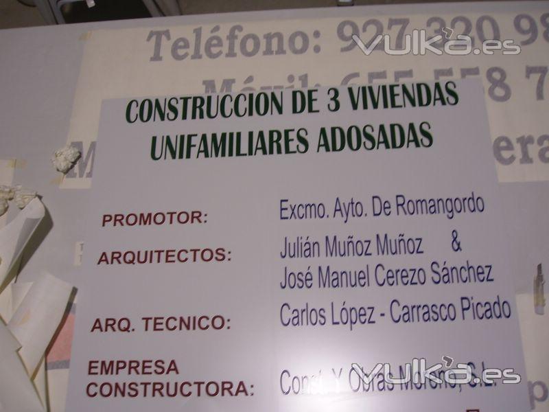 Rotulacion Cartelerias Obra Construcciones y Obras Moreno.