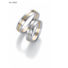 Pareja alianzas de boda alemanas en oro blanco y amarillo con diamantes serie limitada coleccion design