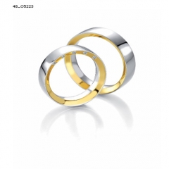 Pareja alianzas de boda alemanas en oro blanco y amarillo con diamantes serie limitada coleccion design