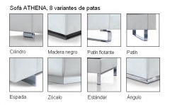 Sofa athena: 8 variantes de patas detalles