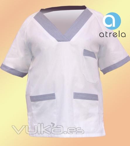 Camisa Unisex tipo pijama sanitario con detalles en color