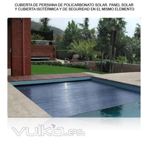 CUBIERTA DE PISCINA FLOTANTE DE POLICARBONATO SOLAR. PANEL SOLAR Y CUBIERTA EN UN SOLO ELEMENTO. NOVEDAD. Ideal ...