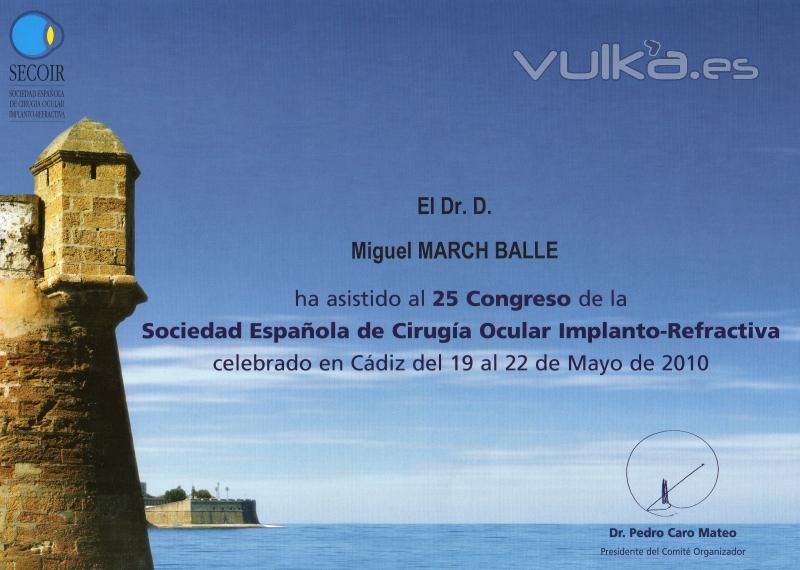 CONGRESO SOCIEDAD ESPAÑOLA DE CIRUGÍA OCULAR IMPLANTO-REFRACTIVA. CÁDIZ. MAYO 2010.