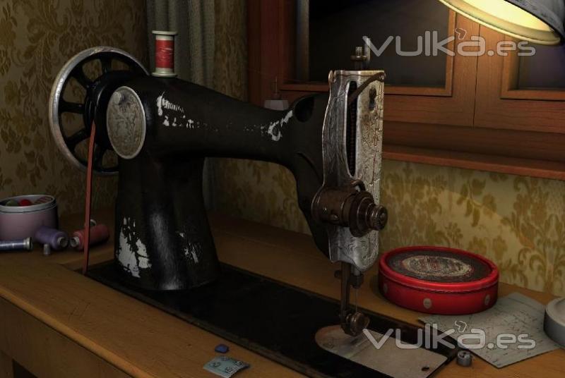 Maquina de coser 3D fotorealista