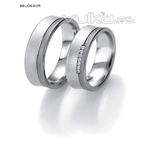 pareja alianzas  oro  blanco con diamanes coleccion black&white oro negro exclusiva joyeria prieto