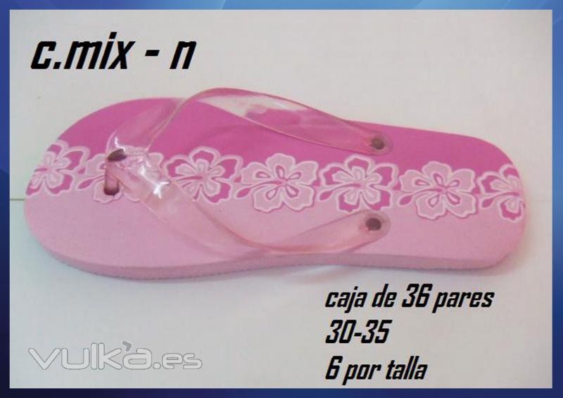 Chanclas mix para mujer PVC