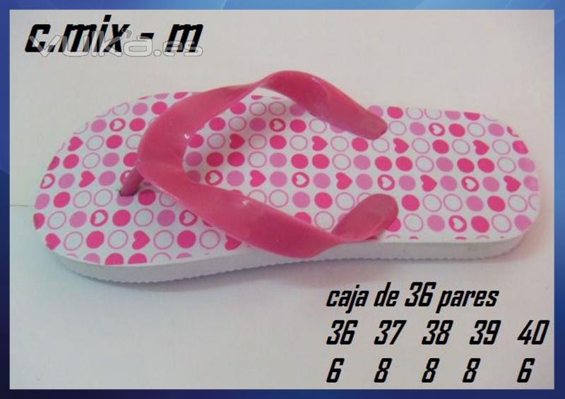 Chanclas mix para mujer PVC