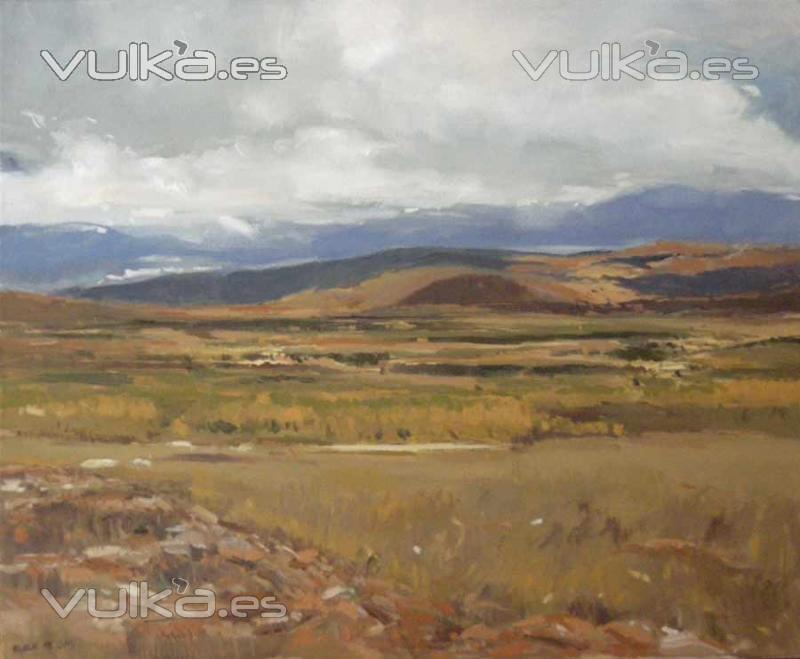 OLEO SOBRE LIENZO, PAISAJE DE SORIA