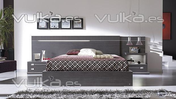 Dormitorio moderno DO 1 color ceniza con luz integrada