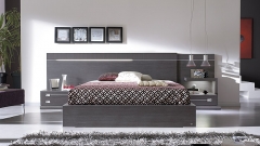 Dormitorio moderno do 1 color ceniza con luz integrada