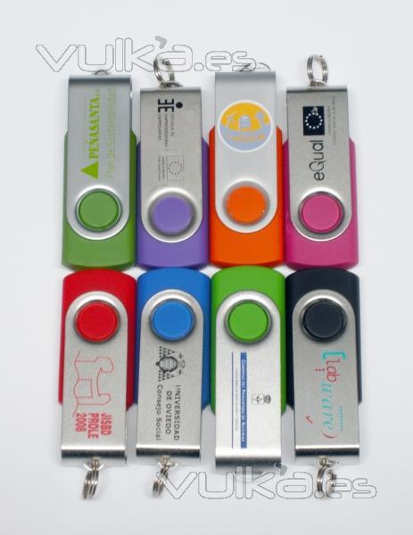 Memorias USB personalizadas con logo. Pendrives promocionales.