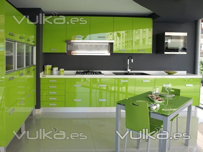 Muebles de cocina Yelarsan. Look Verde, Vista General