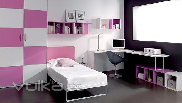 Dormitorio juvenil con armario panelado
