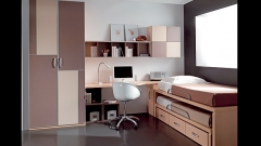 Dormitorio juvenil con compacto en colores tierra