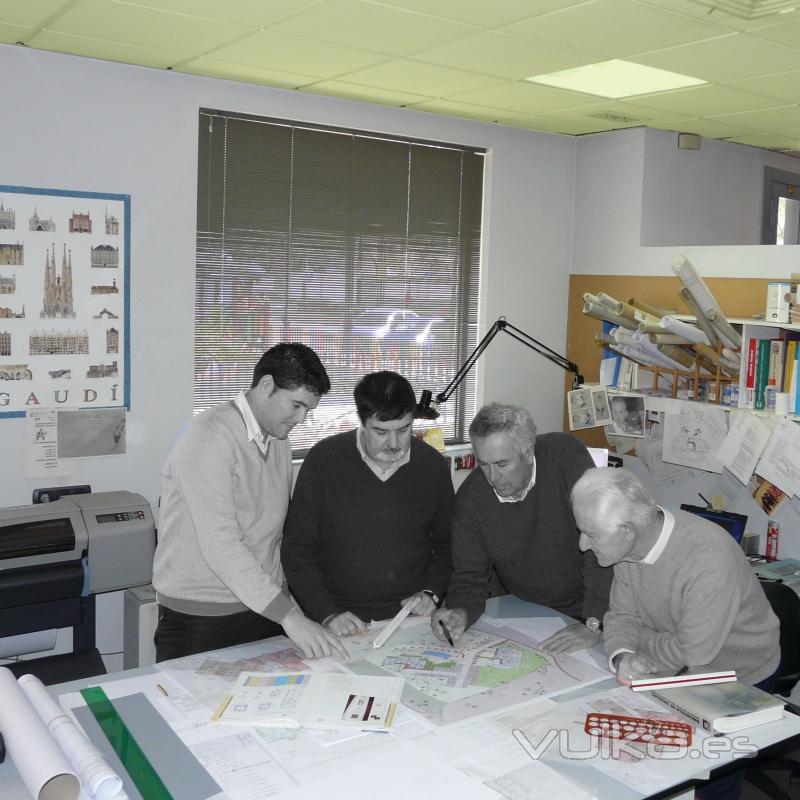 Interior de las oficinas de  e2 arquitectos