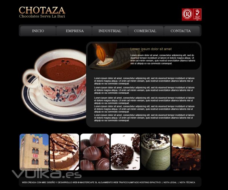 Maqueta web de la empresa Chotaza que en brebe estara activa,Compuesta de módulos MBC - CMS en su versión con base ...