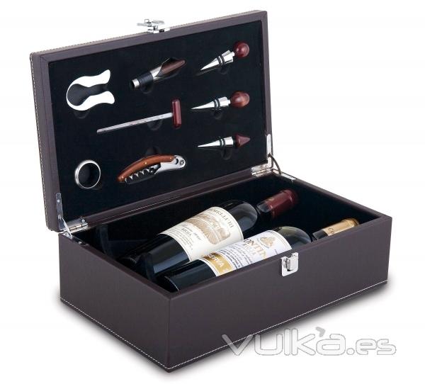 SETS DE VINO EN SIMIL PIEL