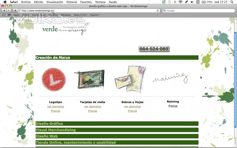 Pgina web de www.verdemarengo.es