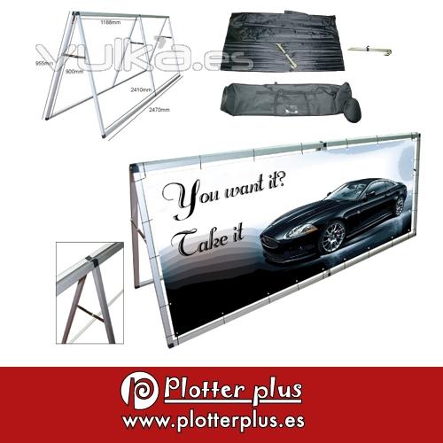 Banner automontable impreso en lona plstica