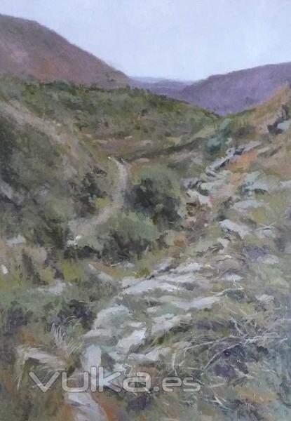 oleo sobre lienzo, paisaje de Sanabria, Zamora