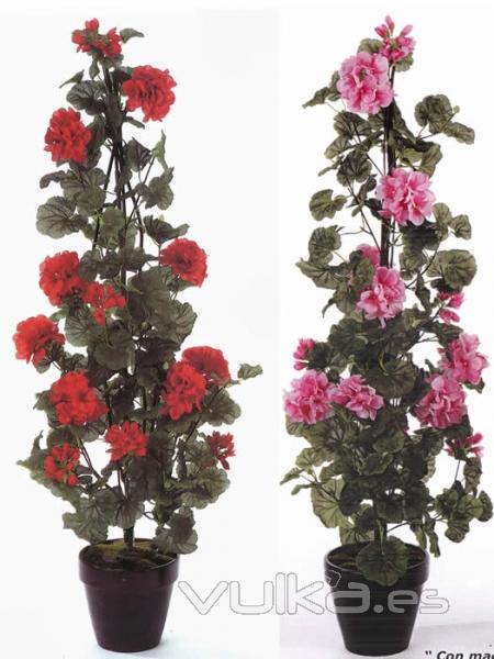 geranios artificiales con flor. oasisdecor.com plantas artificiales de calidad