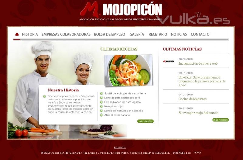 Web de la Asociacin de Cocineros Mojo Picn (www.mojopicon.biz)