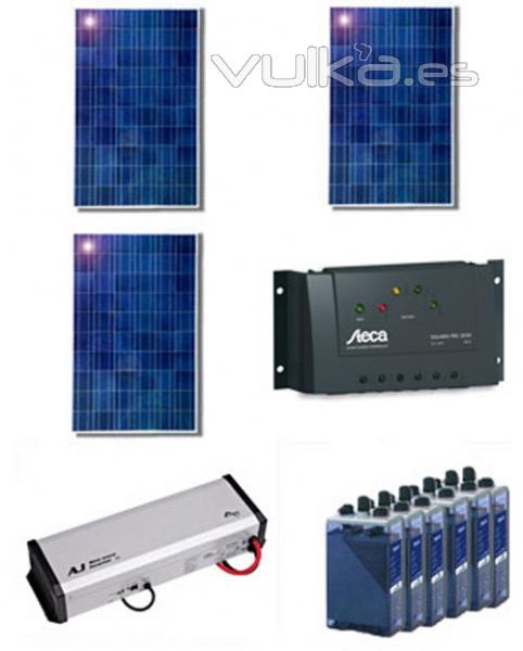 Kit Fotovoltaica aislada red, Equipo bsico diseado para poder ser ampliado con el tiempo. Capaz de dar ...