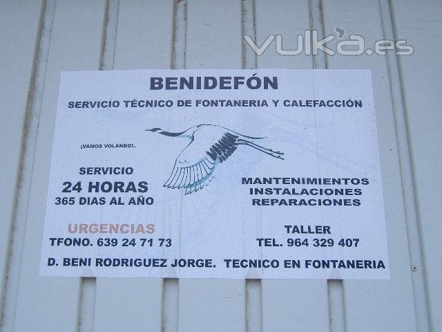 BENIDEFÓN FONTANERÍA Y SERVICIOS TÉCNICOS DE CALEFACCIÓN Y AIRE ACONDICIONADO. SAT DEMRAD EN CASTELLÓ NORTE.