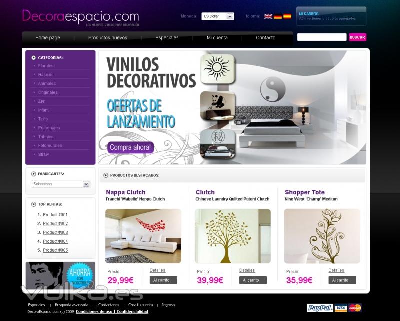 Diseo y programacin web de decoraespacio.com