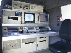 Detalle interior vehiculo de inspeccon de tuberias