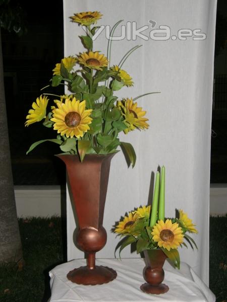 Jarrn con luz y centro de mesa para velas