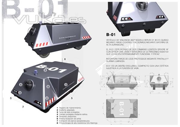 B-01 es un vehculo de vigilancia pionero en Espaa. Est destinado a la vigilancia y seguridad en zonas privadas ...