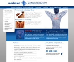 Diseño corporativo y programación SEO para clínicas Medspine, especializadas en el tratamiento del dolor de ...