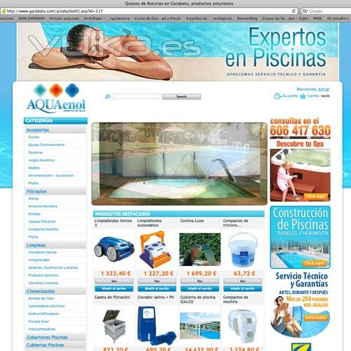 Tienda Online para la empresa de piscinas Aquaenol