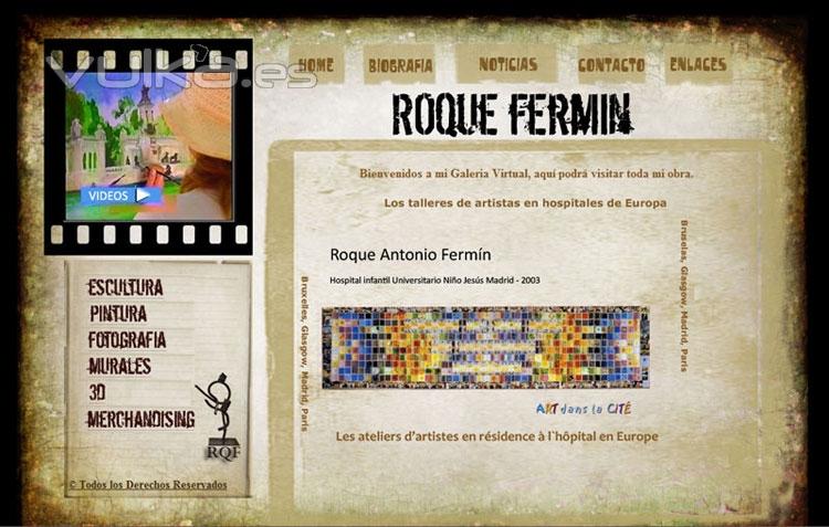 diseño de la web del artista Roque Fermín