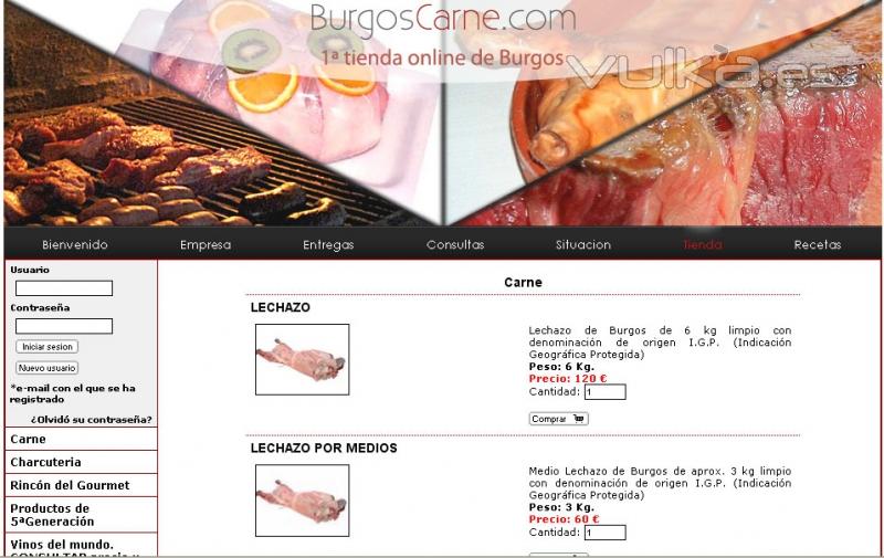 Acceso a la tienda BurgosCarne.com