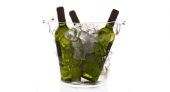 Cubitera de acrilico para 2 o 3 botellas vino o cava