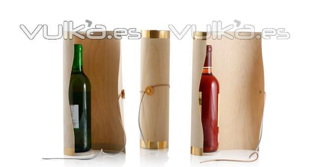 Portabotellas de madera natural para botellas de vino